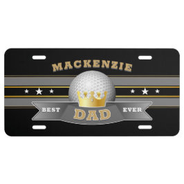 Bester VATER je GOLF BALL auf BLACK US Nummernschild