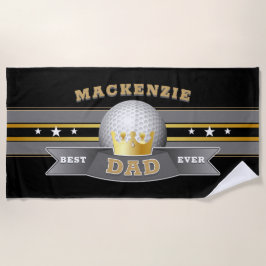 Bester Vater je Golf Ball im BLACK Strandtuch