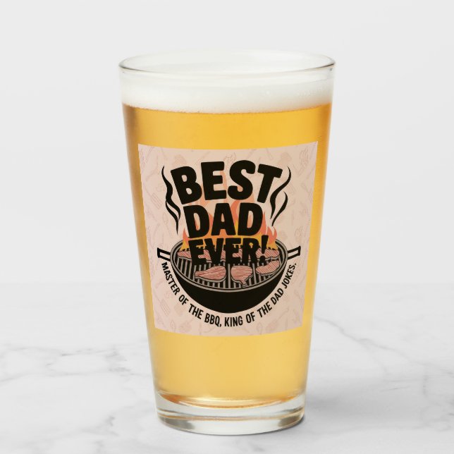 Bester Vater je GRILLEN Design - King of the Grill Glas (Vorne (Gefüllt))