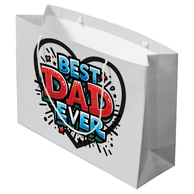 Bester Vater je Große Geschenktüte (Rückseite Schrägansicht)