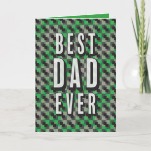Bester Vater je Grün und Grau Muster Vatertag Karte