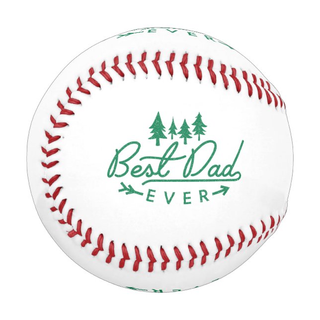 Bester Vater je grüne Typografie mit Bäumen Baseball (Vorderseite Links)