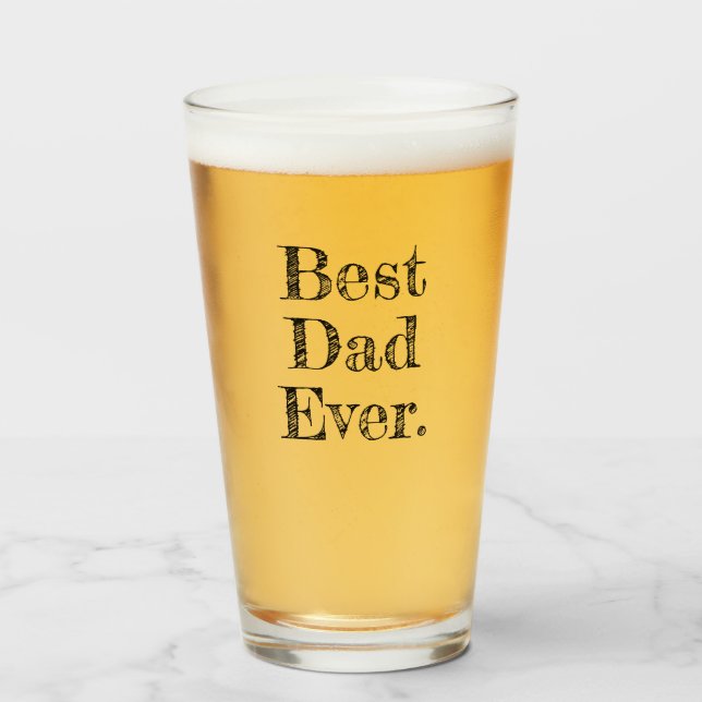 Bester Vater je handgezeichnete Typografie Glas (Vorne (Gefüllt))