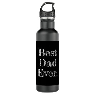 Bester Vater je handgezeichnete Typografie Schwarz Edelstahlflasche