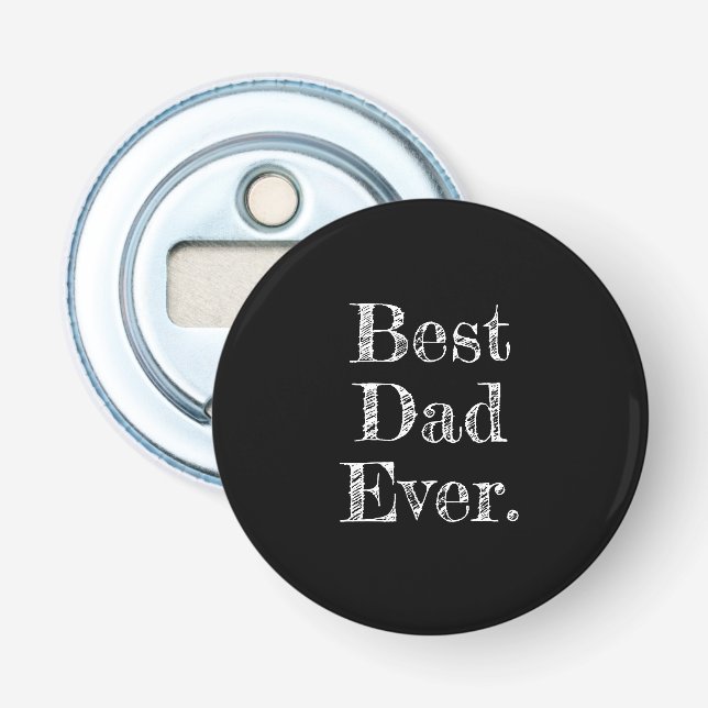Bester Vater je handgezeichnete Typografie Schwarz Flaschenöffner (Vorderseite)