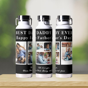 Bester Vater je Happy Vatertag 5 Foto Collage Trinkflasche
