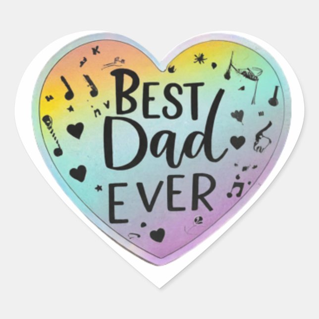 "Bester Vater je" Heartfelt Sticker für den Vatert (Vorderseite)