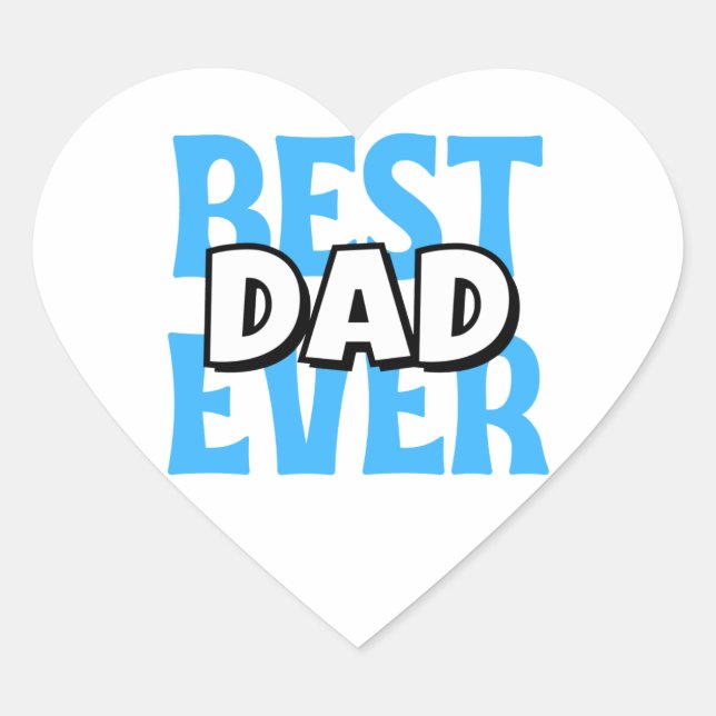 Bester Vater je Herz-Aufkleber (Vorderseite)
