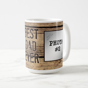 Bester Vater je in rustikalen Wood-Gerahmten Fotos Kaffeetasse
