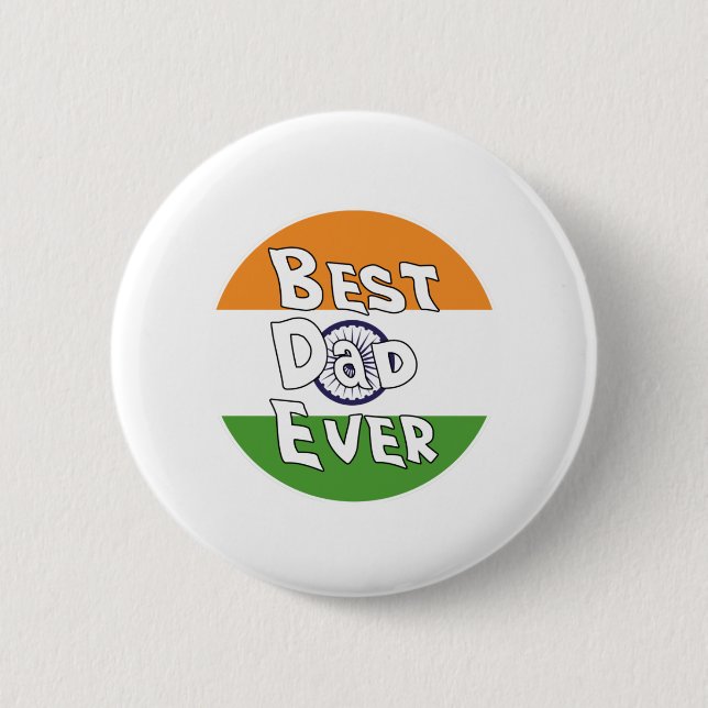 Bester Vater je Indische Flagge Button (Vorderseite)
