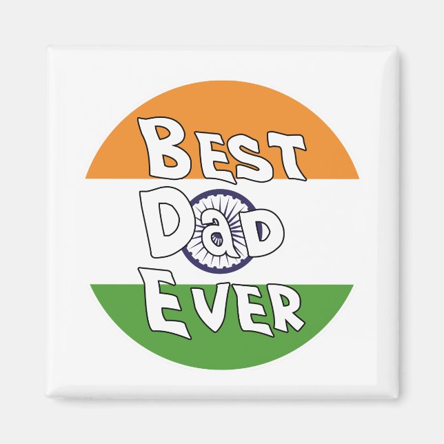 Bester Vater je Indische Flagge Magnet (Vorne)