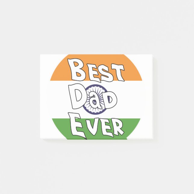Bester Vater je Indische Flagge Post-it Klebezettel (Vorderseite)