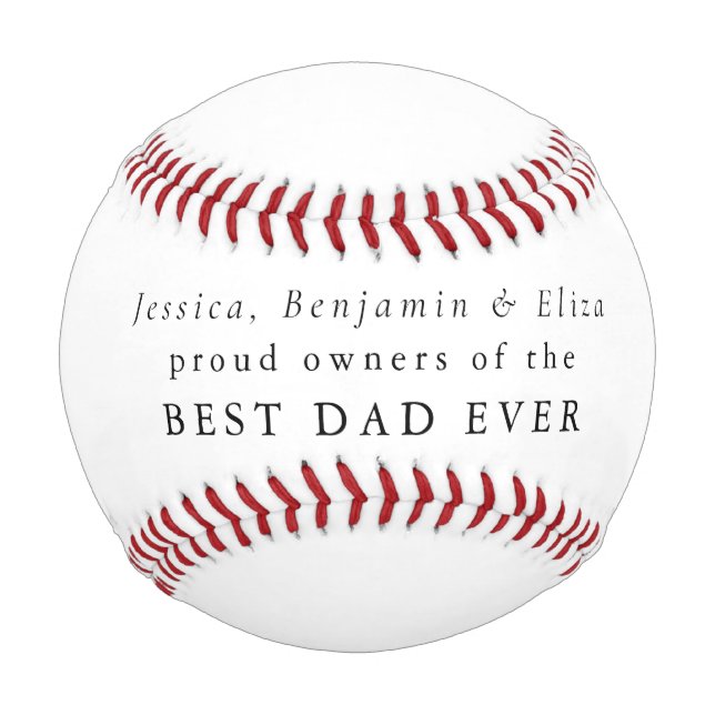 Bester Vater je Individuelle Name Typografie Baseball (Vorderseite)