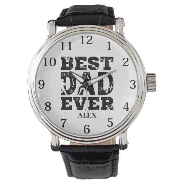 Bester Vater je Individuelle Name Vatertag Armbanduhr (Vorderseite)
