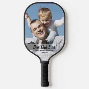Bester Vater je Kind benutzerdefinierter Foto Pickleball Schläger