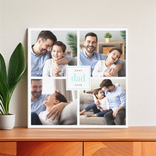Bester Vater je Kind FotoCollage Leinwanddruck