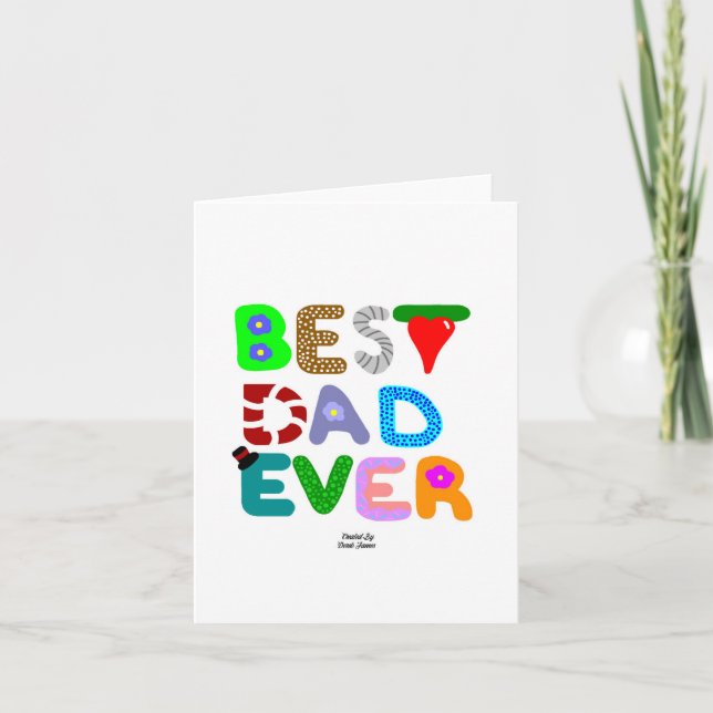 Bester Vater je kleine vertikale Grußkarte Dankeskarte (Vorderseite)