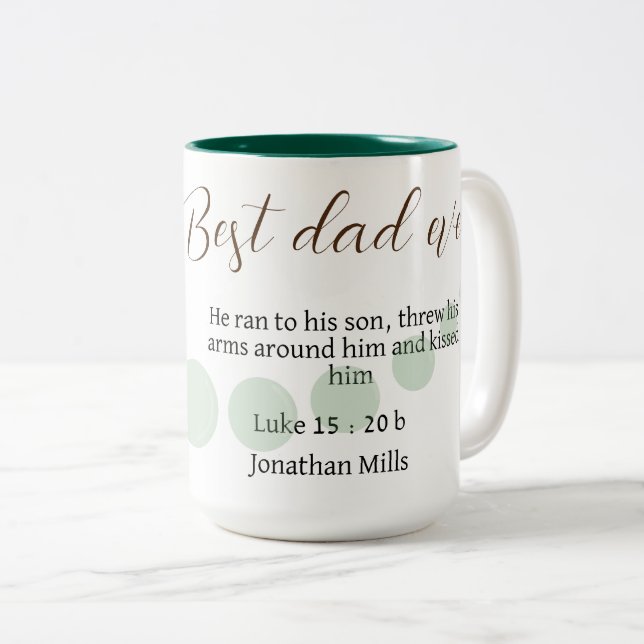 Bester Vater je Luke 15:20 Bester Vater Zweifarbige Tasse (VorderseiteRechts)