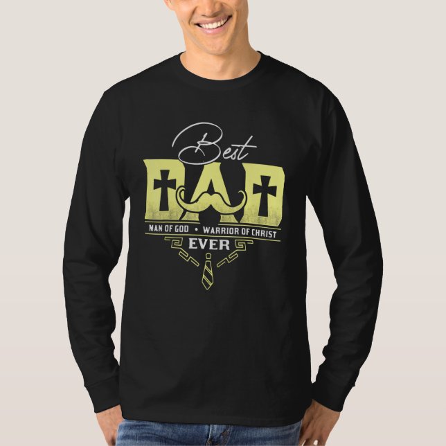 Bester Vater je Mann Gottes Krieger Christi Retro T-Shirt (Vorderseite)