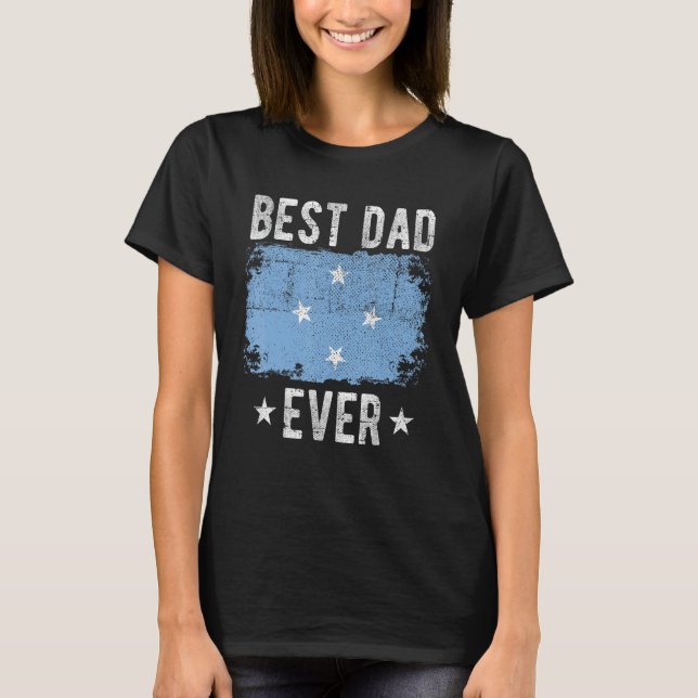 Bester Vater je Mikronesien Flaggen Bester mikrone T-Shirt (Vorderseite)