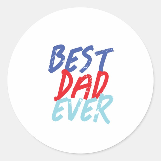 Bester Vater je Minimalistisch Cool Beruflich Runder Aufkleber (Vorderseite)