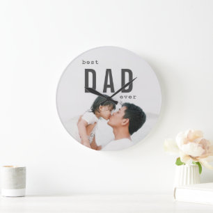 Bester Vater je Minimalistisches Foto Große Wanduhr