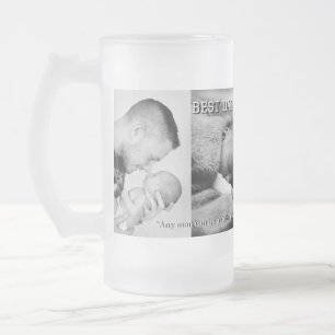 Bester VATER je mit 3 Fotos und Nachrichten Mattglas Bierglas