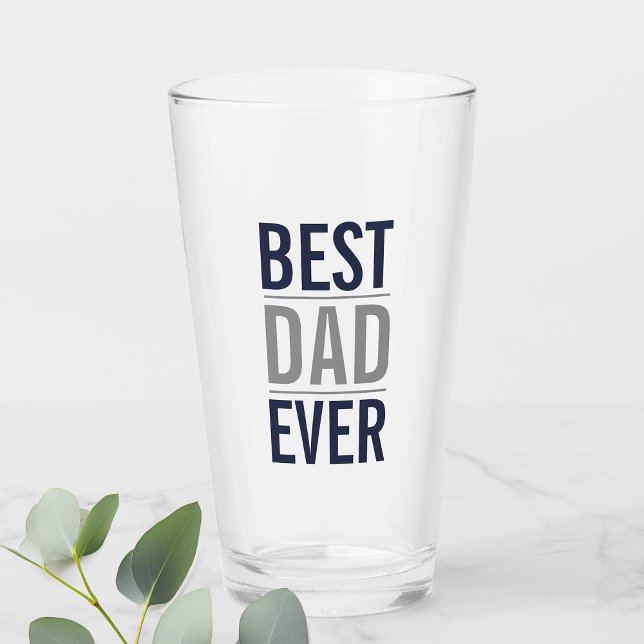 Bester Vater je | Modern Navy Blue Glas (Von Creator hochgeladen)