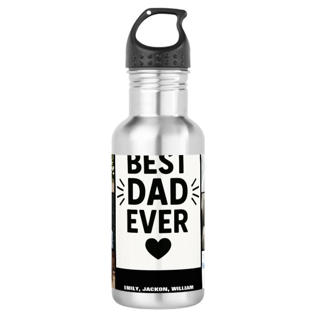 Bester Vater je Moderne 6 Fotomaterial Edelstahlflasche (Vorderseite)