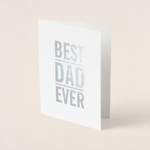 Bester Vater je Moderne Bold Typografy Silver Folienkarte