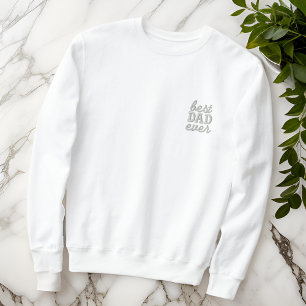 Bester Vater je Moderne einfache Monogrammtypograf Besticktes Sweatshirt