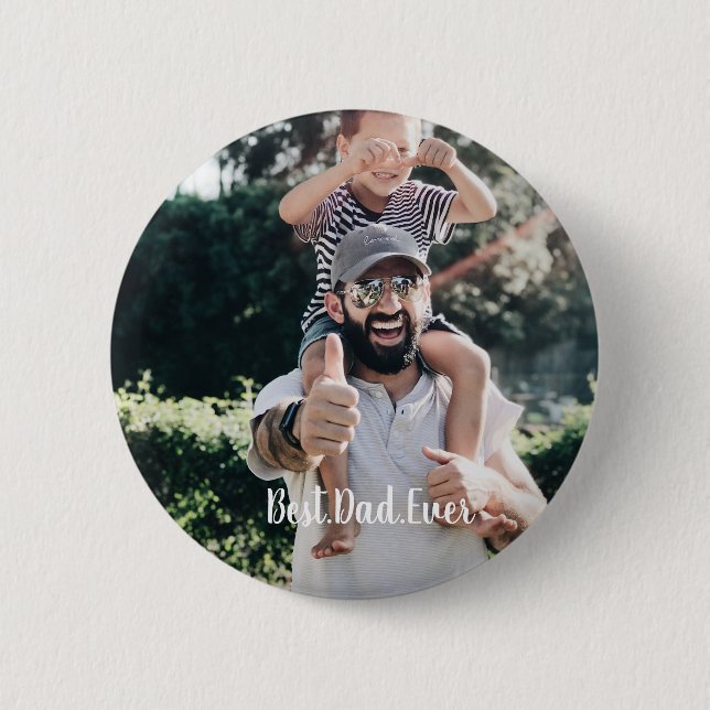 Bester Vater je Moderne Fotosammlung Button (Vorderseite)