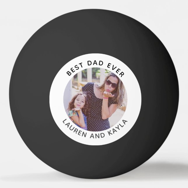 Bester Vater je Moderner Foto Nachrichtenvater Tischtennisball (Rückseite)