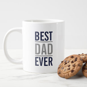 Bester Vater je  Moderner Navy Blue und Grau Coffe Jumbo-Tasse