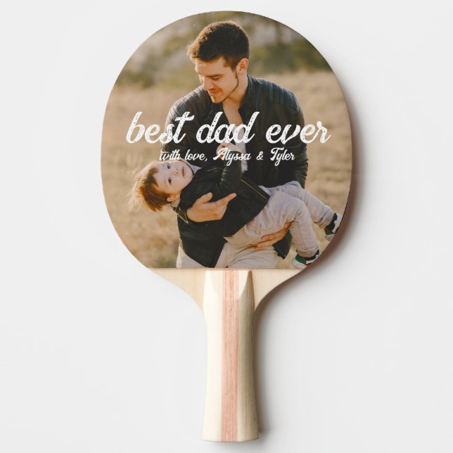 Bester Vater je | Modernes 2 Foto Tischtennis Schläger (Vorderseite)