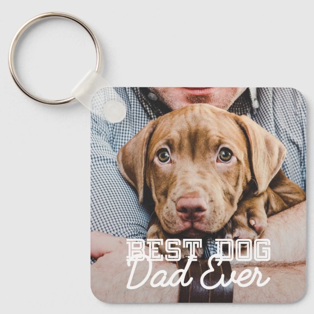 Bester Vater je Modernes, benutzerdefiniertes Foto Schlüsselanhänger (Vorderseite)