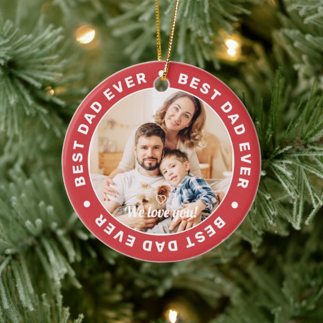 Bester Vater je Modernes, benutzerfreundliches Fot Keramik Ornament (Baum)