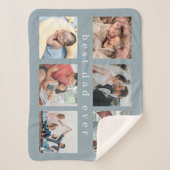 Bester Vater je | Modernes Collage Foto Sherpadecke (Vorderseite)