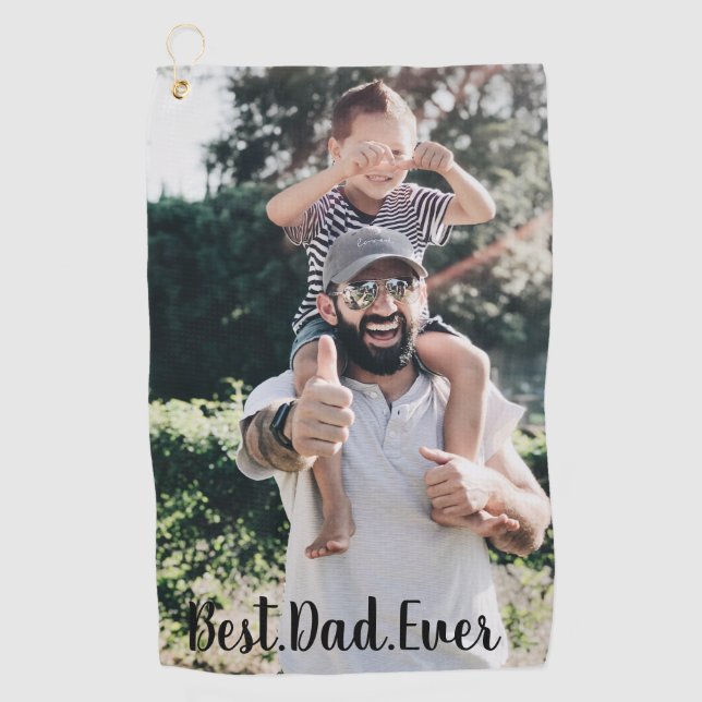 Bester Vater je Modernes Foto Golfhandtuch (Vorderseite)