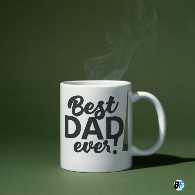 Bester Vater je Modernes Foto Vatertag Tasse (#BestDadEver)