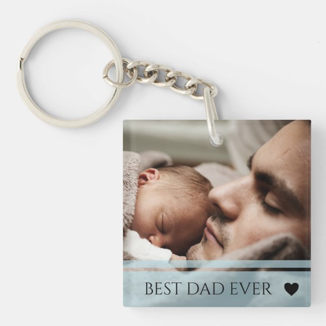 Bester Vater je Modernes, individuelles Foto Schlüsselanhänger (Vorderseite)