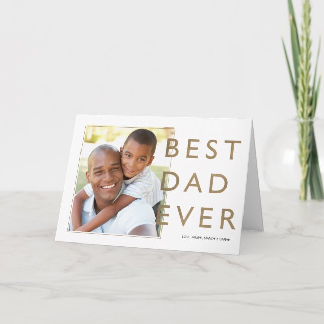 Bester Vater je, modernes, minimales typografische Karte (Vorderseite)