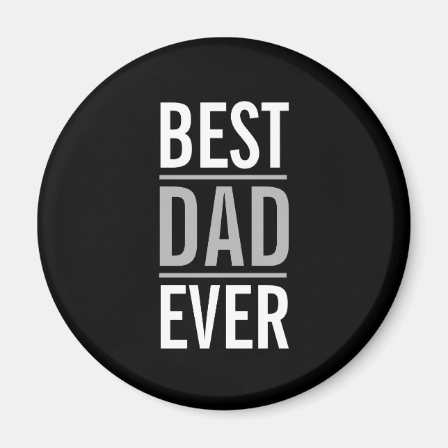 Bester Vater je | Modernes Schwarz Magnet (Vorne)
