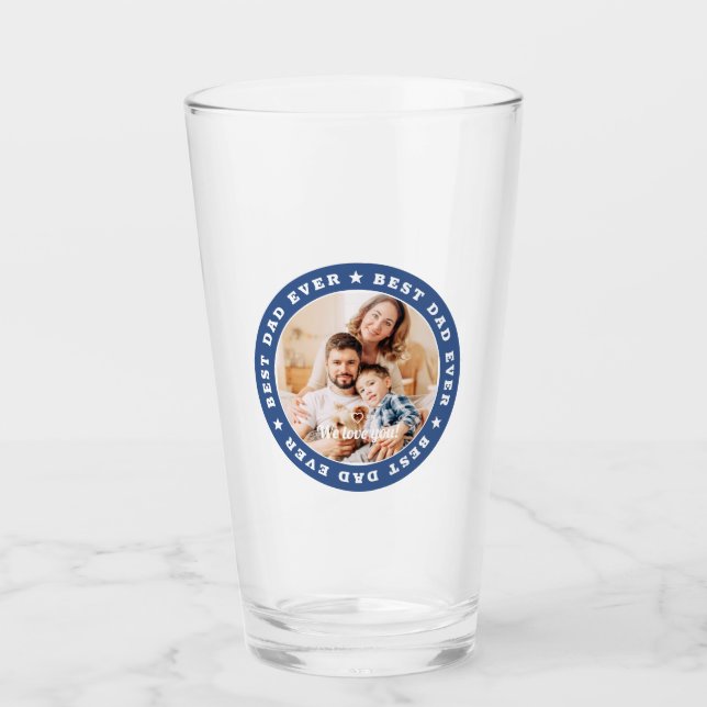 Bester Vater je Modernes Star Custom Foto Glas (Vorderseite)