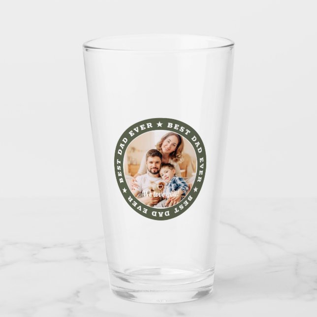 Bester Vater je Modernes Star Custom Foto Glas (Vorderseite)