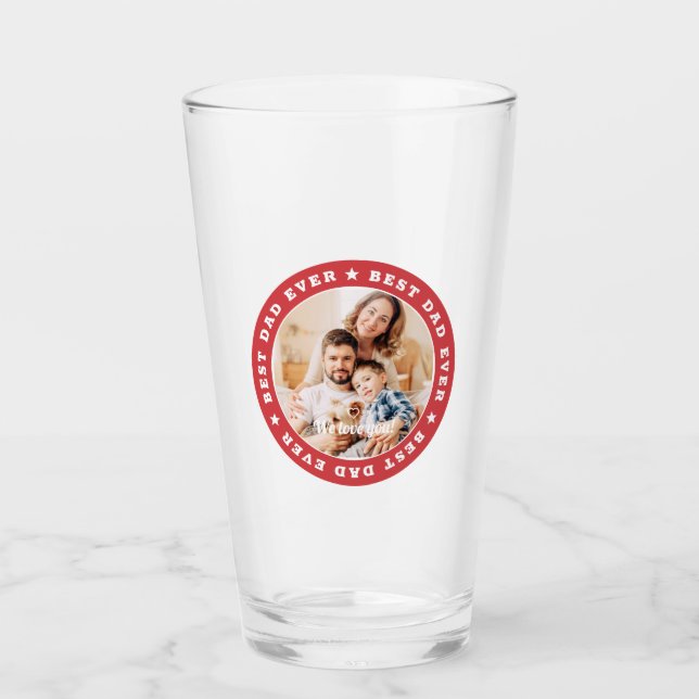 Bester Vater je Modernes Star Custom Foto Glas (Vorderseite)