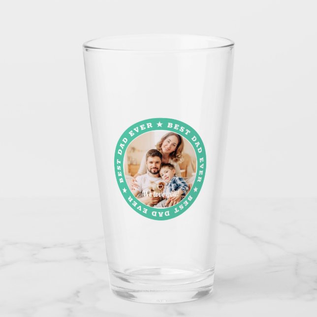 Bester Vater je Modernes Star Custom Foto Glas (Vorderseite)
