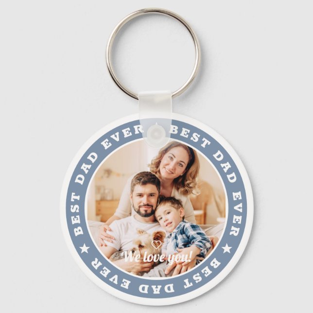 Bester Vater je Modernes Star Custom Foto Schlüsselanhänger (Vorderseite)