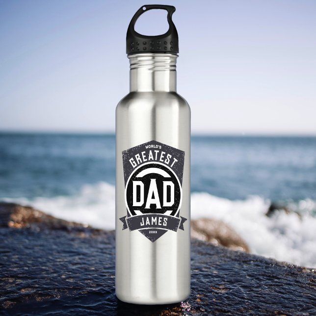 Bester Vater je Modernes Vatertagsgeschenk Edelstahlflasche (Von Creator hochgeladen)