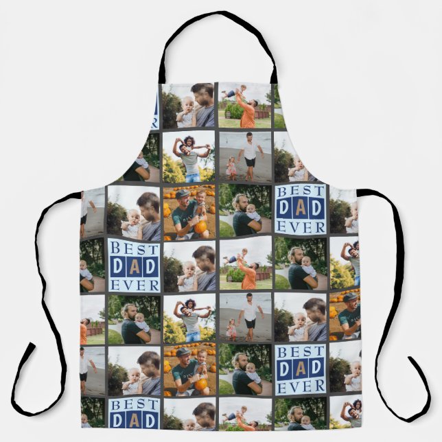 Bester Vater je Muster für Collage Schürze (Vorderseite)